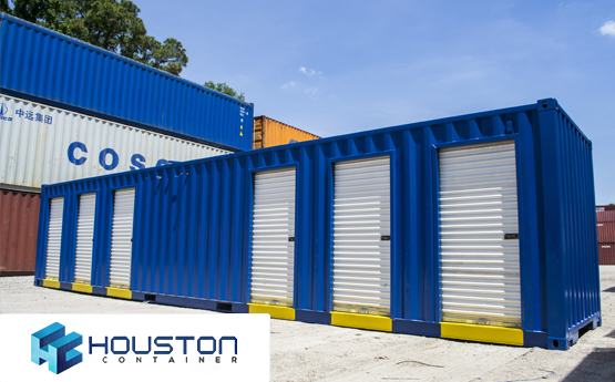 A blue and white container with yellow trim.