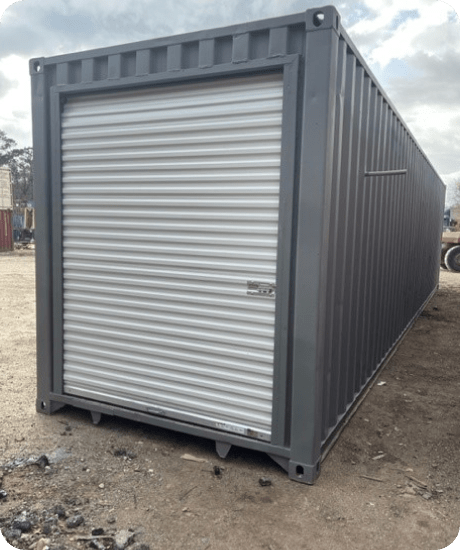 grey structure shipping container in Houston Container Texas
