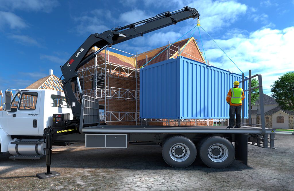 A professional shipping container delivery service transporting cargo efficiently and securely