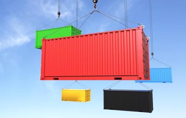 Colorful containers being lifted by cranes, showcasing the transformative impact of shipping containers on the world.